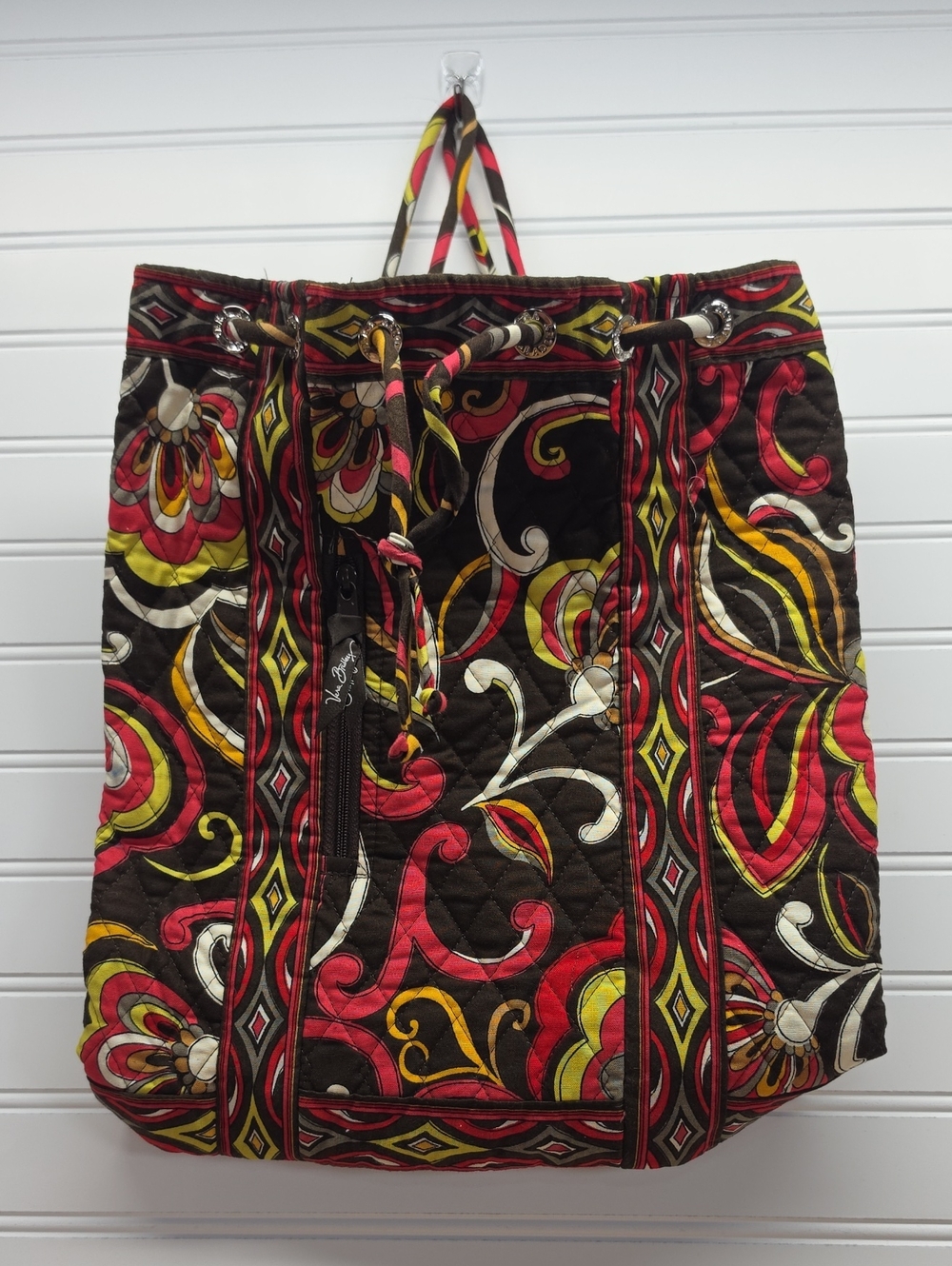 Vera Bradley Quilted Floral Drawstring Backpack In Puccini